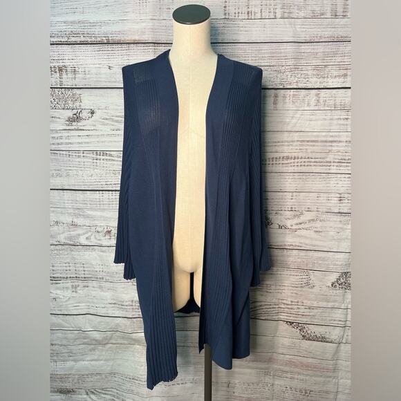 Lane Bryant 22/24 Blue Cardigan Stretchy Knit Rayon/Nylon Open Front NEW - Picture 1 of 8